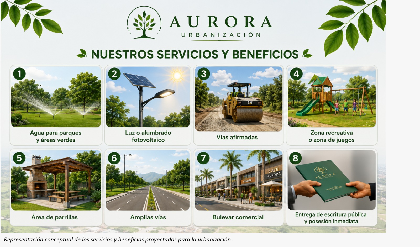 Servicios y beneficios de Aurora Urbanización